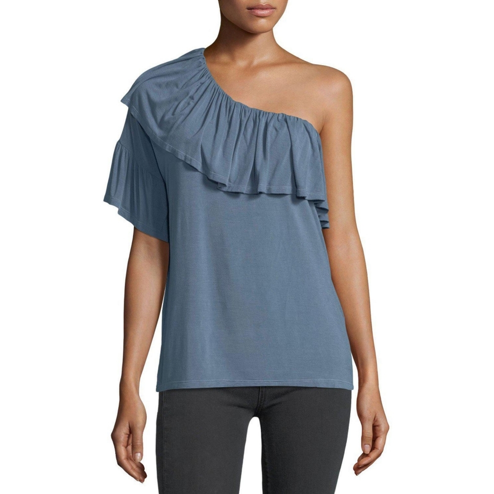 PAIGE Pax One Shoulder Ruffle Top Size Medium
